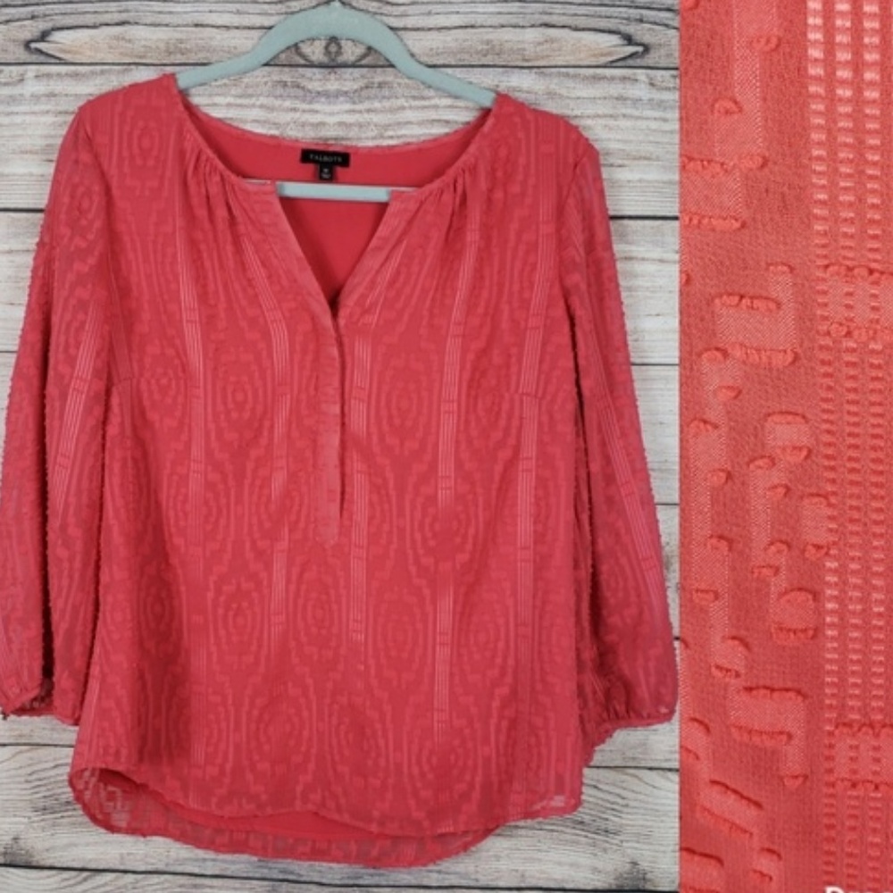 Talbots Coral Tunic Blouse Small